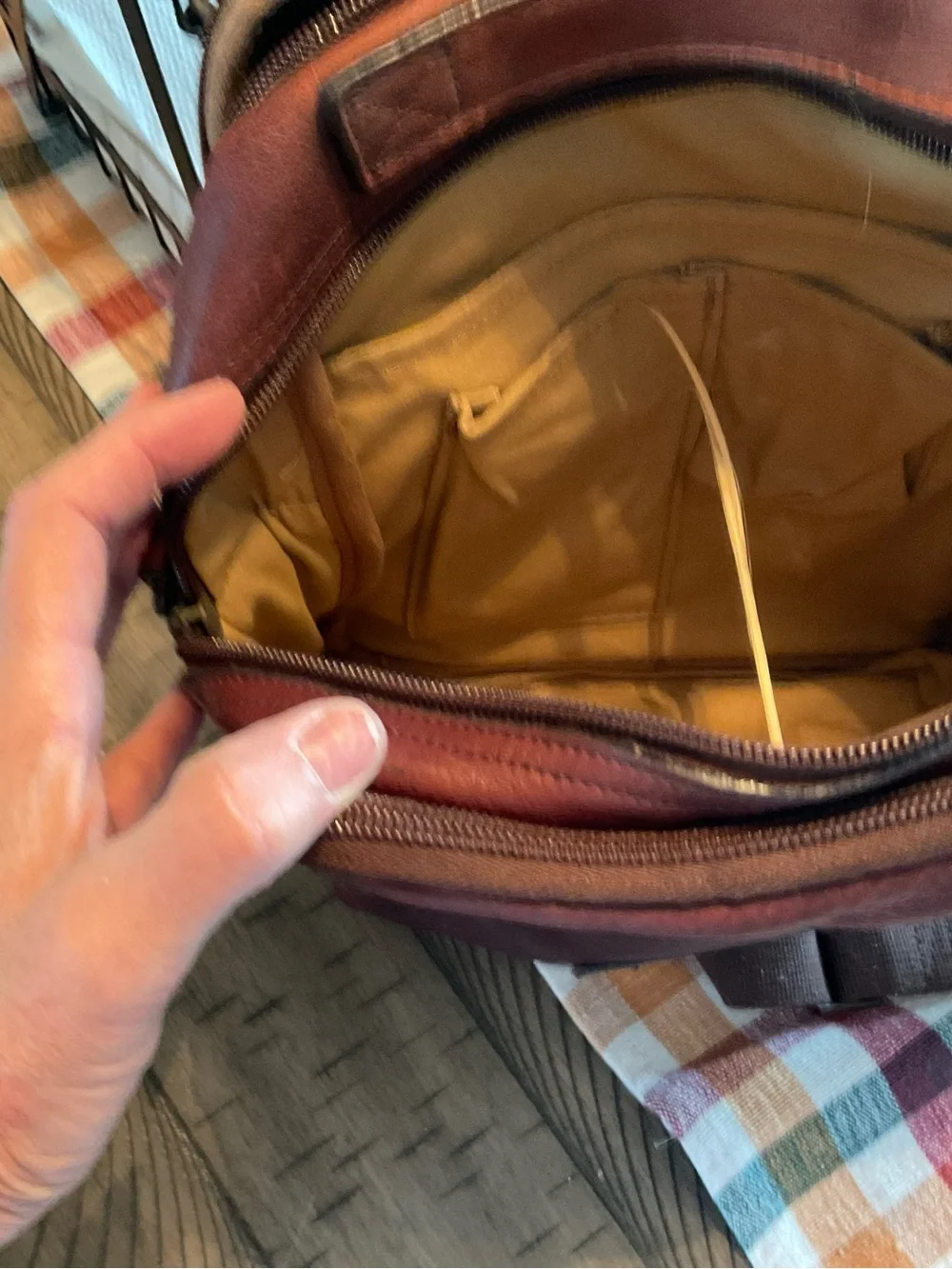 Duluth Trading Co Brown Leather Messenger Bag